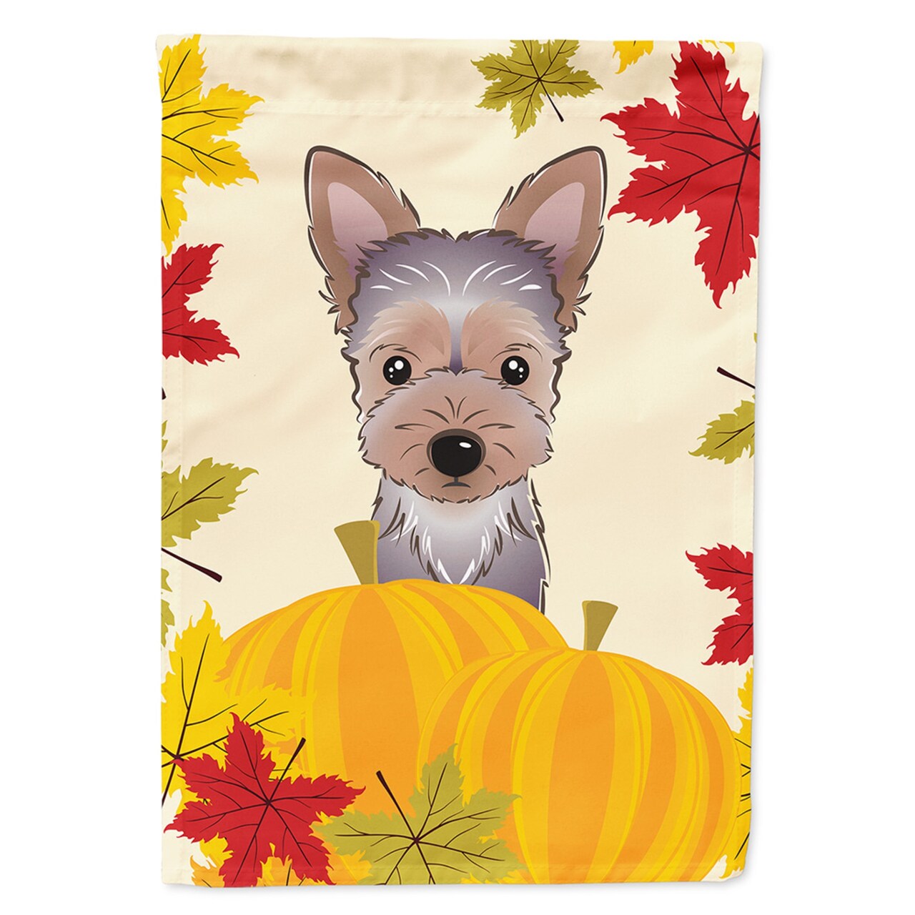 "Caroline's Treasures BB2038GF Yorkie Puppy Thanksgiving Garden Flag, Small, Multicolor"